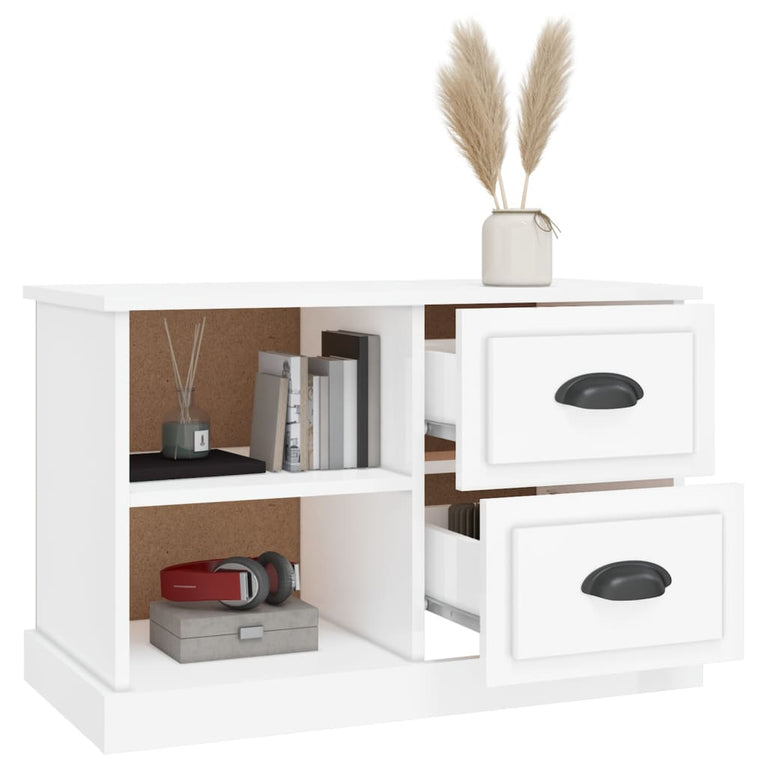Tv-meubel 73x35,5x47,5 cm bewerkt hout hoogglans wit MeubelReus