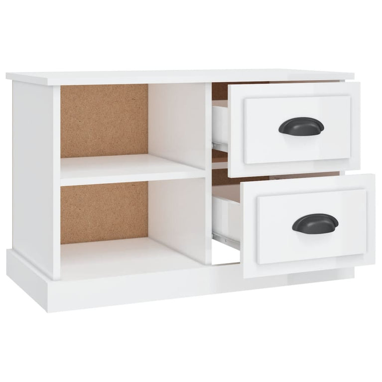 Tv-meubel 73x35,5x47,5 cm bewerkt hout hoogglans wit MeubelReus