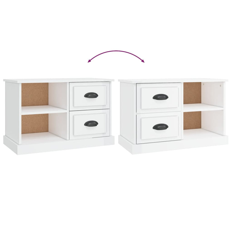 Tv-meubel 73x35,5x47,5 cm bewerkt hout hoogglans wit MeubelReus