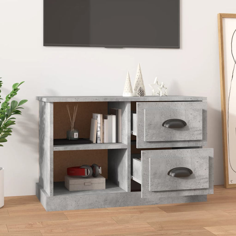Tv-meubel 73x35,5x47,5 cm bewerkt hout betongrijs MeubelReus