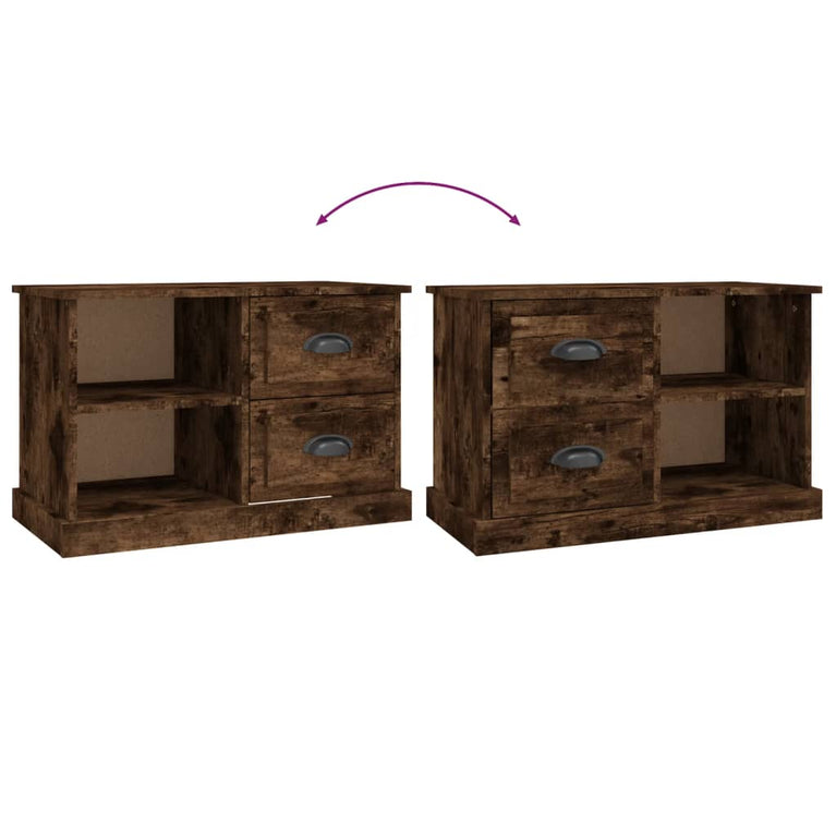 Tv-meubel 73x35,5x47,5 cm bewerkt hout gerookt eikenkleurig MeubelReus