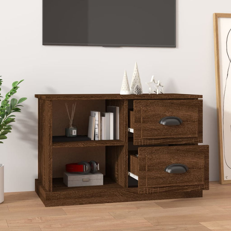 Tv-meubel 73x35,5x47,5 cm bewerkt hout bruin eikenkleur MeubelReus