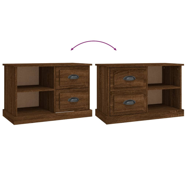 Tv-meubel 73x35,5x47,5 cm bewerkt hout bruin eikenkleur MeubelReus