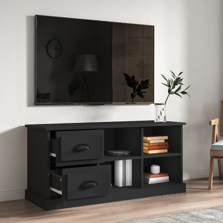 Tv-meubel 102x35,5x47,5 cm bewerkt hout zwart MeubelReus