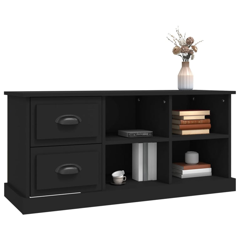 Tv-meubel 102x35,5x47,5 cm bewerkt hout zwart MeubelReus