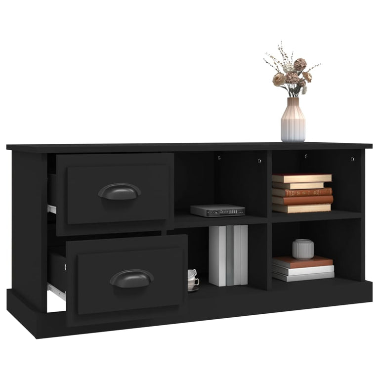Tv-meubel 102x35,5x47,5 cm bewerkt hout zwart MeubelReus