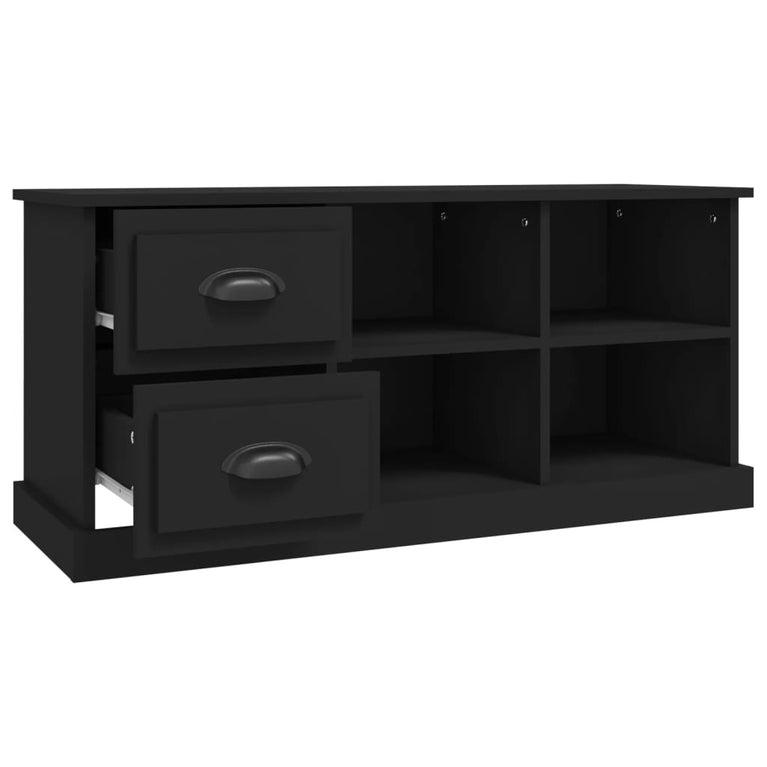 Tv-meubel 102x35,5x47,5 cm bewerkt hout zwart MeubelReus