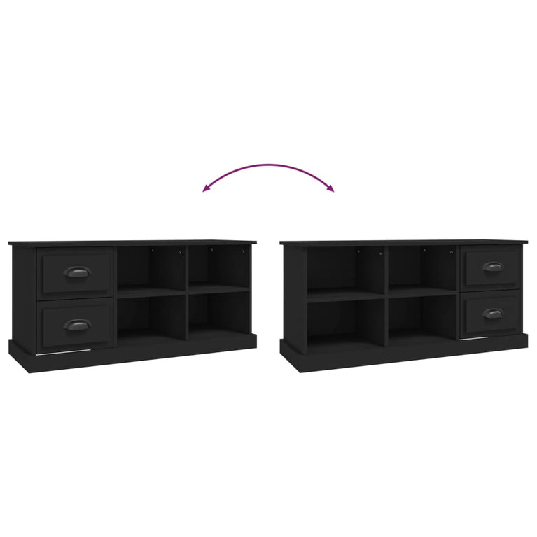 Tv-meubel 102x35,5x47,5 cm bewerkt hout zwart MeubelReus