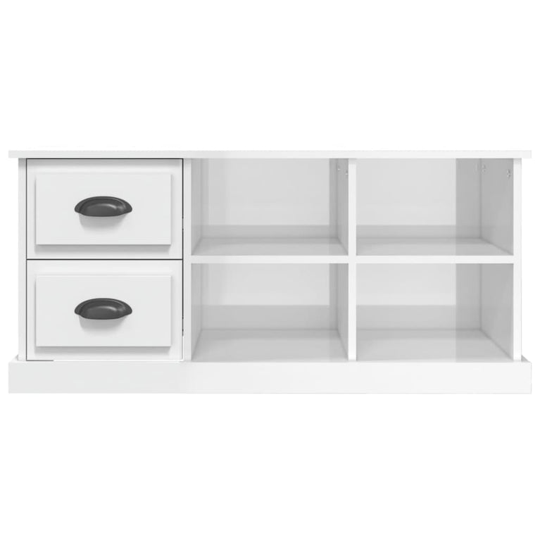 Tv-meubel 102x35,5x47,5 cm bewerkt hout hoogglans wit MeubelReus