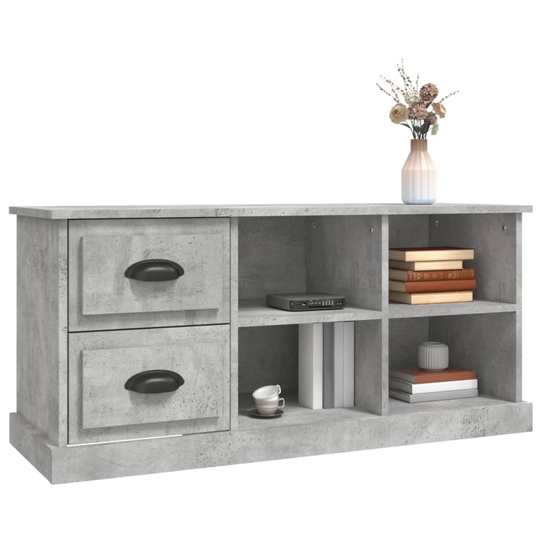 Tv-meubel 102x35,5x47,5 cm bewerkt hout betongrijs MeubelReus