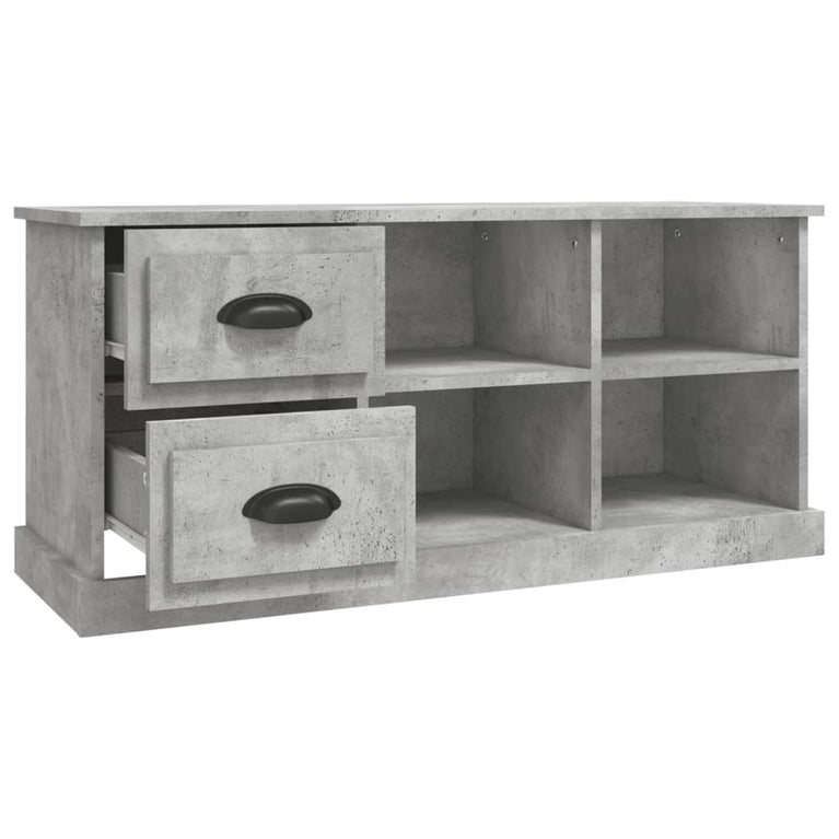 Tv-meubel 102x35,5x47,5 cm bewerkt hout betongrijs MeubelReus