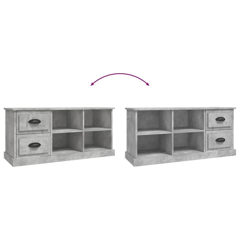 Tv-meubel 102x35,5x47,5 cm bewerkt hout betongrijs MeubelReus