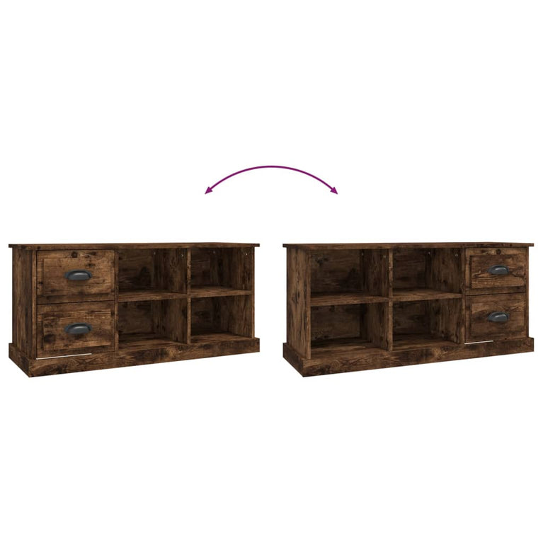 Tv-meubel 102x35,5x47,5 cm bewerkt hout gerookt eikenkleurig MeubelReus