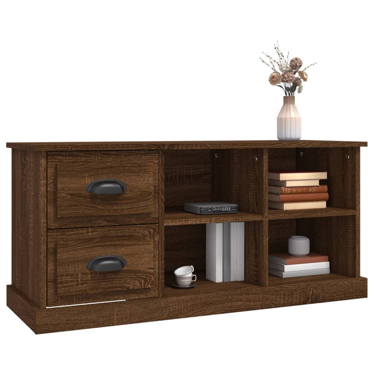 Tv-meubel 102x35,5x47,5 cm bewerkt hout bruin eikenkleur MeubelReus
