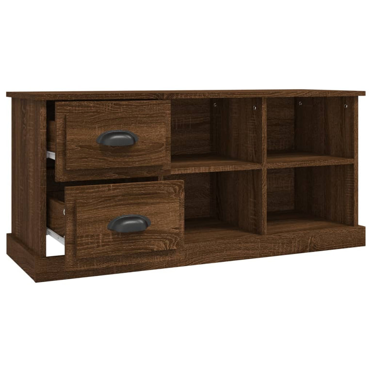 Tv-meubel 102x35,5x47,5 cm bewerkt hout bruin eikenkleur MeubelReus