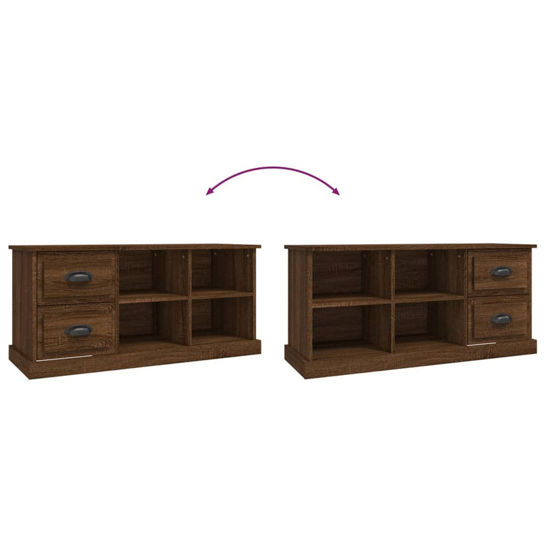 Tv-meubel 102x35,5x47,5 cm bewerkt hout bruin eikenkleur MeubelReus