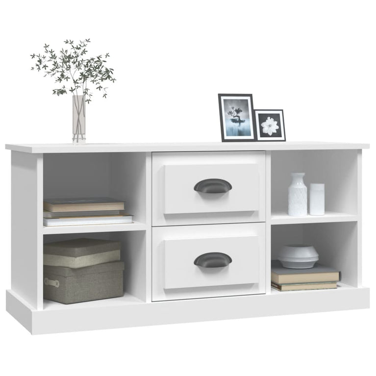 Tv-meubel 99,5x35,5x48 cm bewerkt hout wit MeubelReus