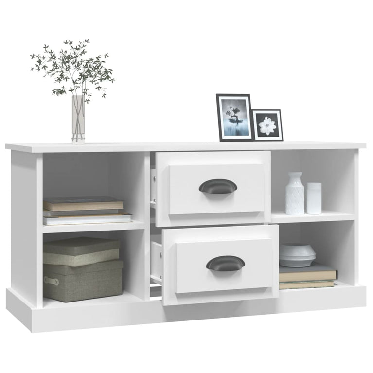 Tv-meubel 99,5x35,5x48 cm bewerkt hout wit MeubelReus
