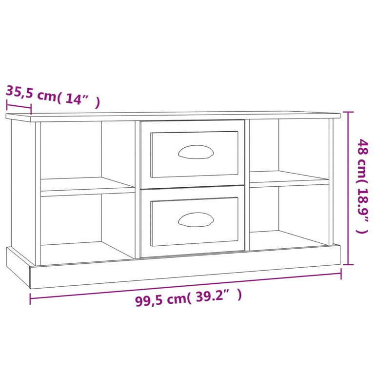 Tv-meubel 99,5x35,5x48 cm bewerkt hout wit MeubelReus