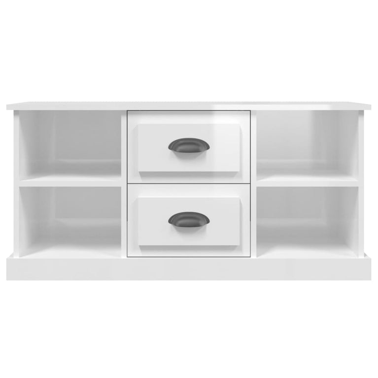 Tv-meubel 99,5x35,5x48 cm bewerkt hout hoogglans wit MeubelReus