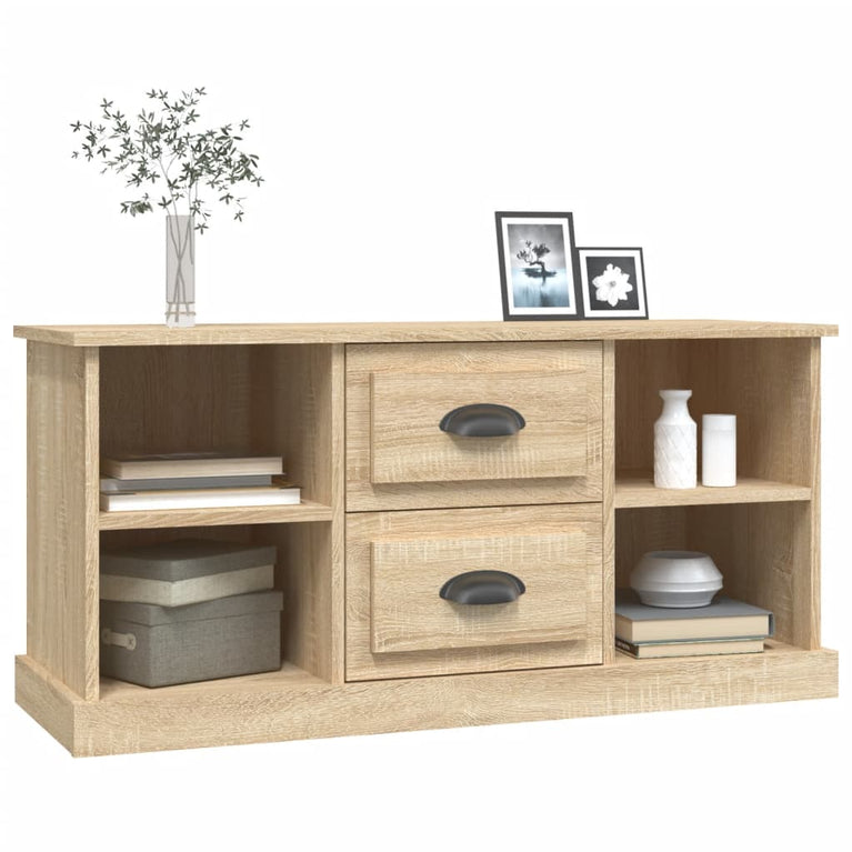 Tv-meubel 99,5x35,5x48 cm bewerkt hout sonoma eikenkleurig MeubelReus