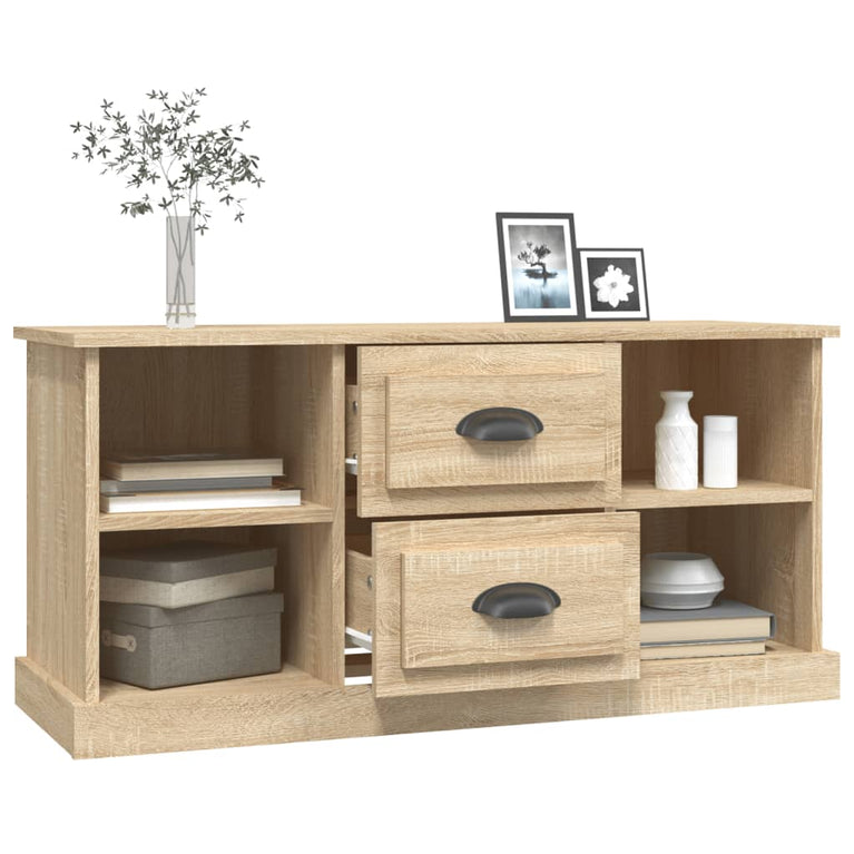 Tv-meubel 99,5x35,5x48 cm bewerkt hout sonoma eikenkleurig MeubelReus