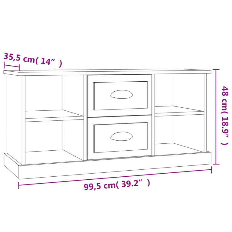 Tv-meubel 99,5x35,5x48 cm bewerkt hout sonoma eikenkleurig MeubelReus