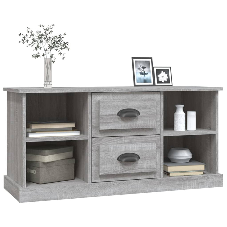 Tv-meubel 99,5x35,5x48 cm bewerkt hout grijs sonoma eikenkleur MeubelReus