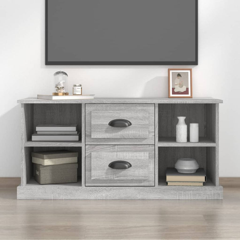 Tv-meubel 99,5x35,5x48 cm bewerkt hout grijs sonoma eikenkleur MeubelReus