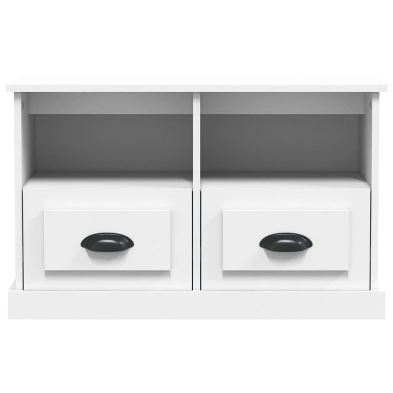 Tv-meubel 80x35x50 cm bewerkt hout wit MeubelReus