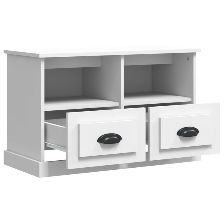 Tv-meubel 80x35x50 cm bewerkt hout wit MeubelReus