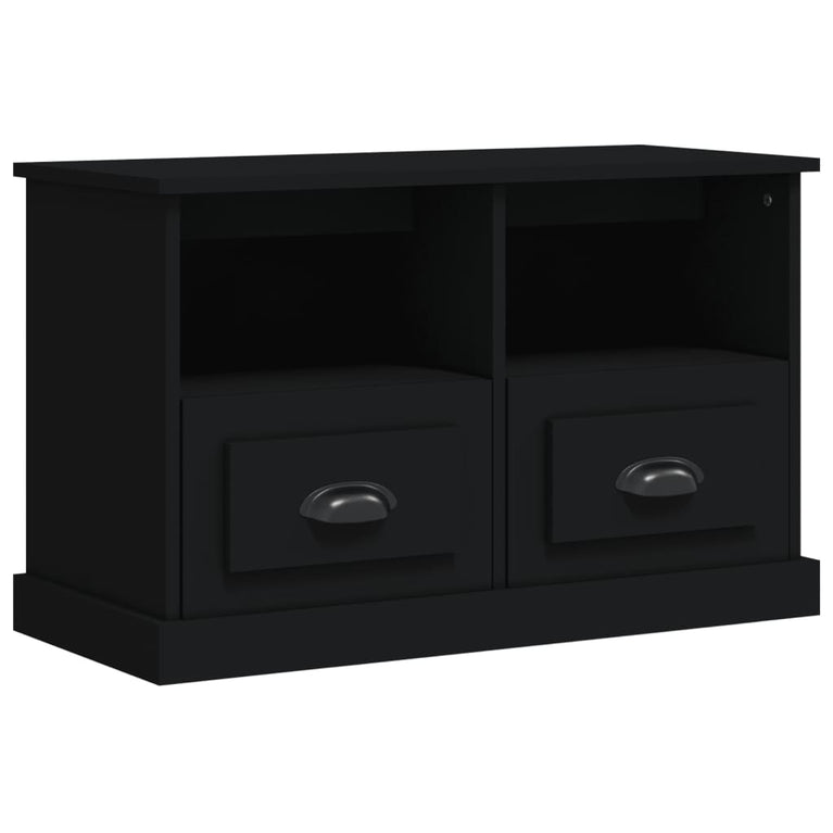 Tv-meubel 80x35x50 cm bewerkt hout zwart MeubelReus