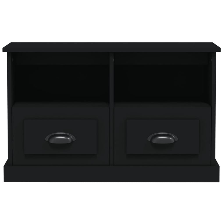 Tv-meubel 80x35x50 cm bewerkt hout zwart MeubelReus
