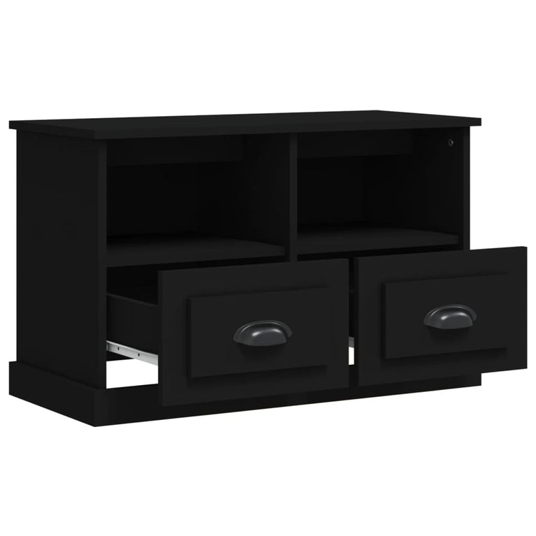 Tv-meubel 80x35x50 cm bewerkt hout zwart MeubelReus