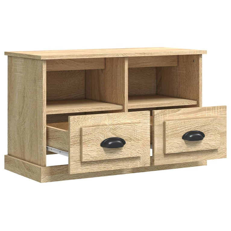 Tv-meubel 80x35x50 cm bewerkt hout sonoma eikenkleurig MeubelReus