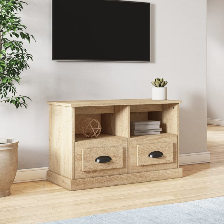 Tv-meubel 80x35x50 cm bewerkt hout sonoma eikenkleurig MeubelReus