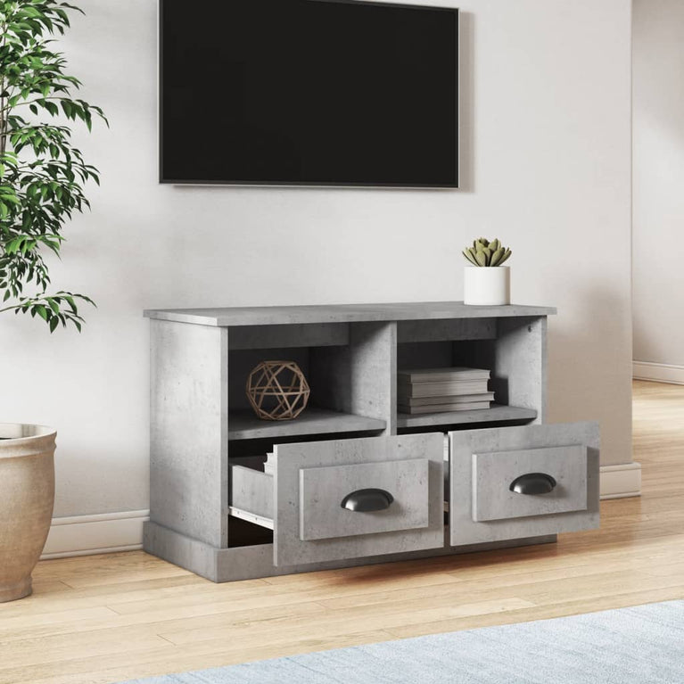 Tv-meubel 80x35x50 cm bewerkt hout betongrijs MeubelReus