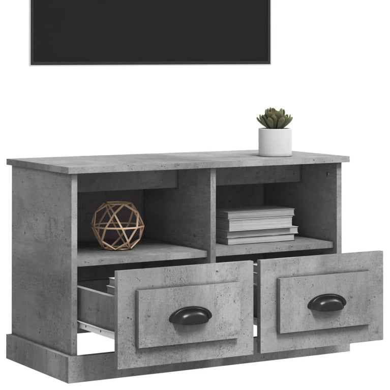 Tv-meubel 80x35x50 cm bewerkt hout betongrijs MeubelReus