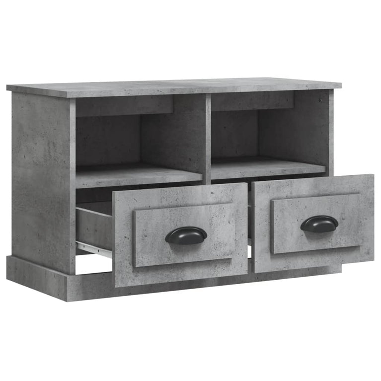 Tv-meubel 80x35x50 cm bewerkt hout betongrijs MeubelReus