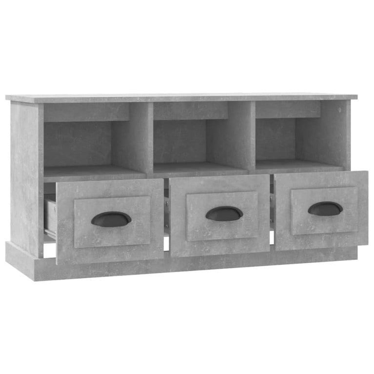 Tv-meubel 100x35x50 cm bewerkt hout betongrijs MeubelReus