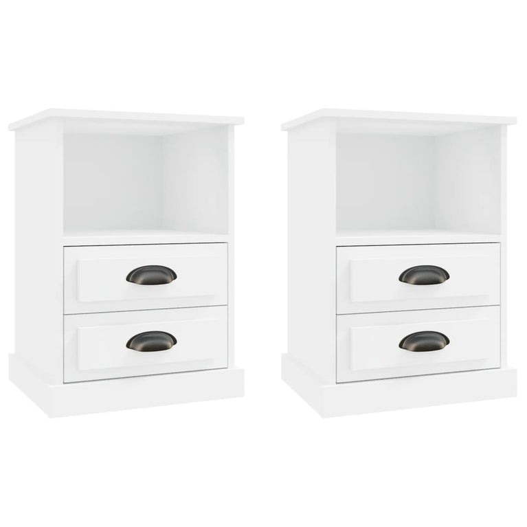 Nachtkastjes 2 st 43x36x60 cm wit MeubelReus