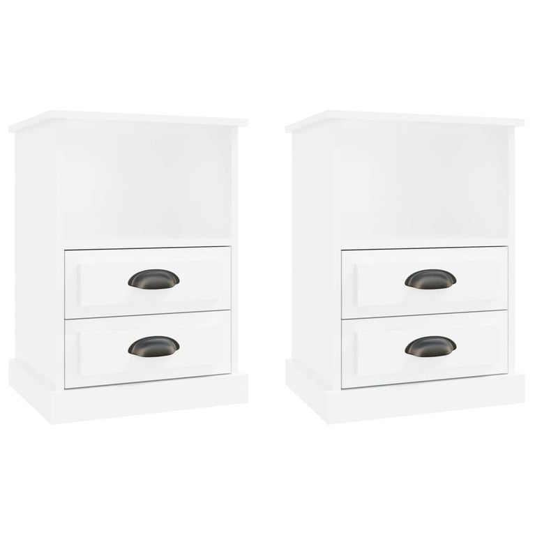 Nachtkastjes 2 st 43x36x60 cm hoogglans wit MeubelReus