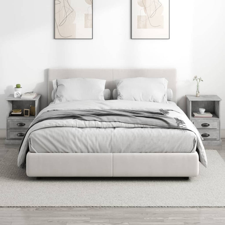 Nachtkastjes 2 st 43x36x60 cm betongrijs MeubelReus