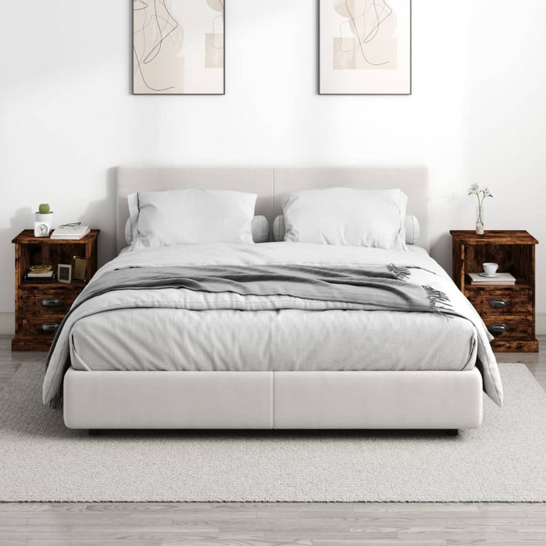 Nachtkastjes 2 st 43x36x60 cm gerookt eikenkleurig MeubelReus