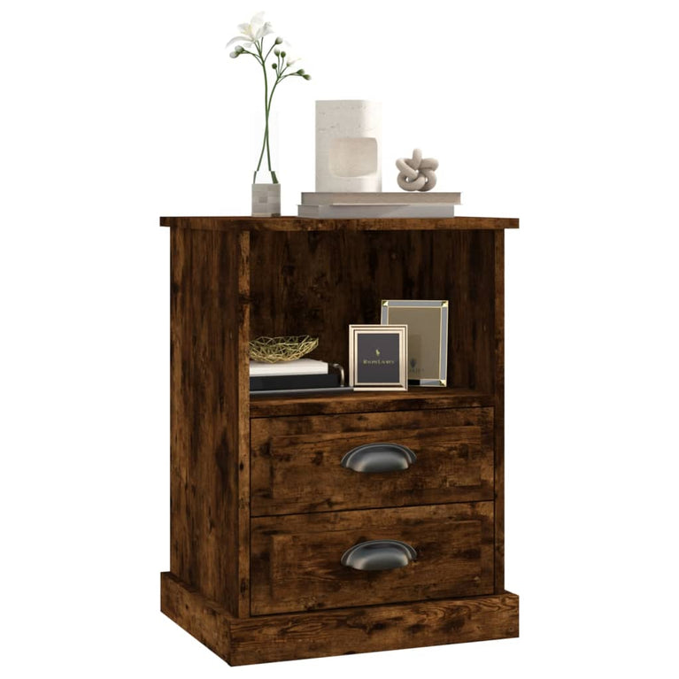 Nachtkastjes 2 st 43x36x60 cm gerookt eikenkleurig MeubelReus