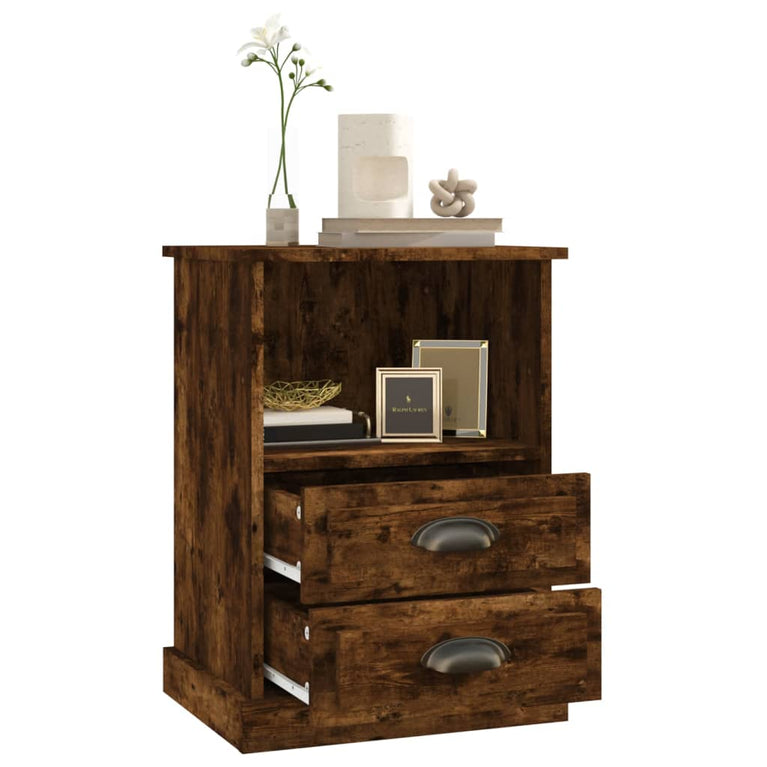 Nachtkastjes 2 st 43x36x60 cm gerookt eikenkleurig MeubelReus