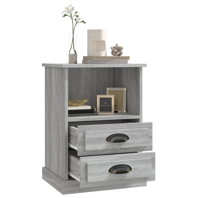 Nachtkastjes 2 st 43x36x60 cm grijs sonoma eikenkleurig MeubelReus
