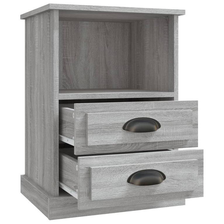 Nachtkastjes 2 st 43x36x60 cm grijs sonoma eikenkleurig MeubelReus