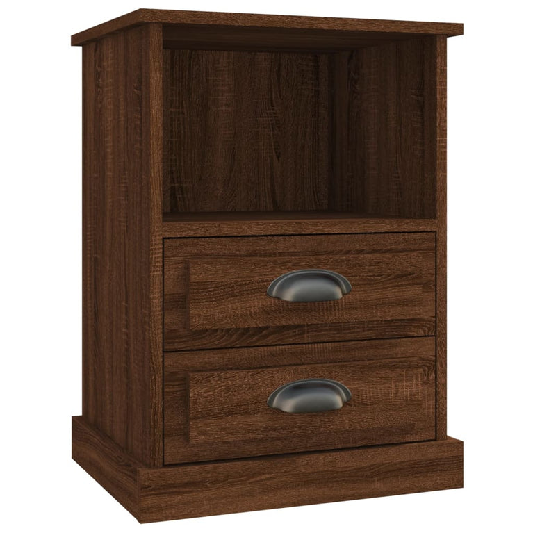 Nachtkastjes 2 st 43x36x60 cm bewerkt hout bruin eikenkleur MeubelReus