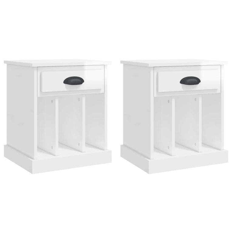 Nachtkastjes 2 st 43x36x50 cm hoogglans wit MeubelReus